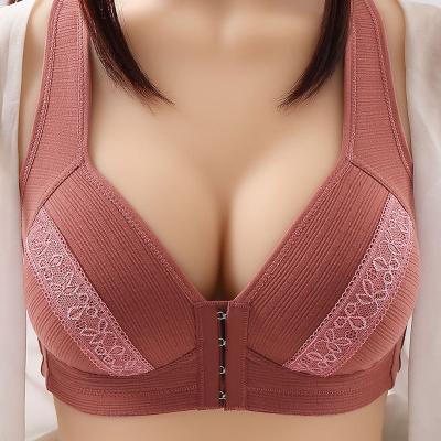 China 2021 Seamless New Buckle Full Cup Front Waist Bra Mommy Bra Plus Size Jacquard Bra Vest Underwear for sale