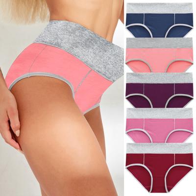 China Fashion High Quality Breathable 5Pces Packs Large Size M-5XL Panties Women Cotton Daily Underwear for sale