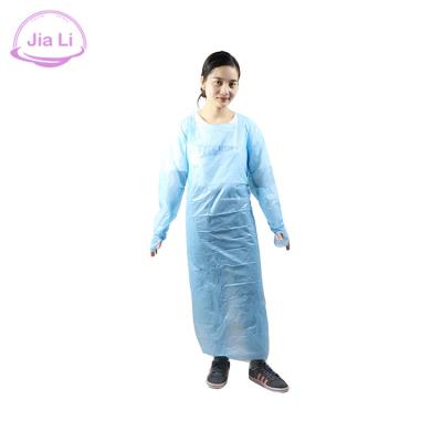 China Color Newly Designed Disposable Thickened Protective Clothing CPE Isolation Gown for sale