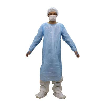 China Disposable Isolation Clothing Thumb Buckle CPE Gown Dense Protective Dustproof Waterproof Dustproof CPE Gown Color Work CPE Gown for sale