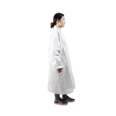 China Hospital Customized Nonwoven Fabric Breathable Thickened Quarantine Long Disposable Knit Cuff Experiment Work Coat for sale