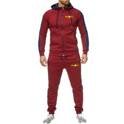 China anti-wrinkle oem high quality mens jogger pants base zipper hoodies sportswear mens sports tech fleece slim fit custom tracksuit for sale