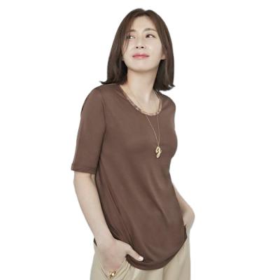 China Wholesale Anti-Wrinkle Women's T-shirts Basic Women's Cotton Loose Solid Simple T-shirts 2021 New Ladies Summer T-shirts for sale