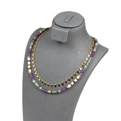 China BOHEMIA Amazing Colorful Stone Adjustable Handmade Women Necklace Set for sale