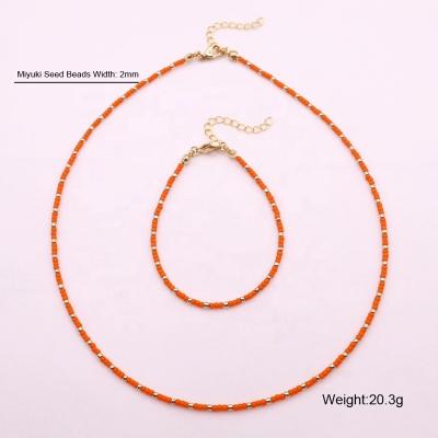 China INS Fashion Small Adjustable Glass Beaded Jewelry Set For Women for sale