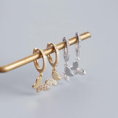 China TRENDY Statement Designer Gold Insect Butterfly Shape Women Stud Earrings for sale