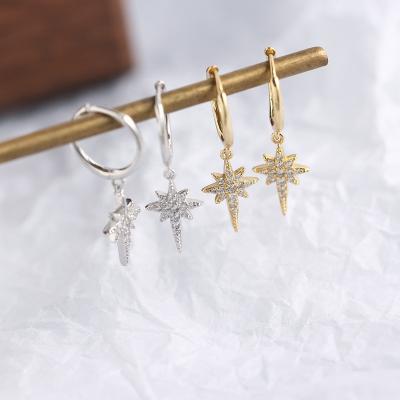 China TRENDY Top Selling Minimalist Available 2 Colors Star Women Circle Earrings for sale