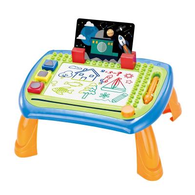 China Magnetic Drawing Board For Kids DIY Painting 2in1 Desktop Blocks Magnetic Drawing Board For Kids for sale