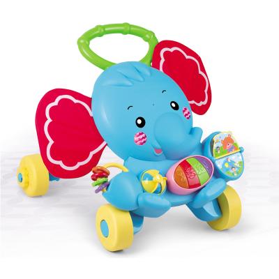 China Baby Learning Walker Multifunctional Elephant Learning Toddler Car Toy Baby Walker With Music for sale