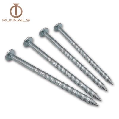 China Flat Machine Bulk Grade Pallet Nails With Screw Shank , Dull Point for sale