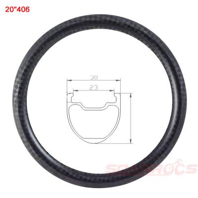 China BMX / SoarRocs 20 Bike Drawing 406 Inch 30mm Tubeless Hookless BMX Tubeless Rim 30mm Folding Wide UD 3K 12K 28h 36h Rims 20 Inch for sale