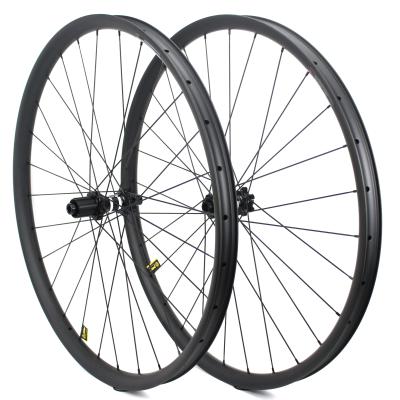 China Mountain Bikes SoarRocs Depth 27 width 23 hookless 29/275 inch carbon wheelset 6 bolts pull DT350 hub bicycle carbon MTB straight wheels for sale