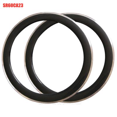 China Road Bikes SoarRocs 700C Depth 700C 23mm 60mm Wide Anvil Carbon Rims With Braking Alloy Surface 20/24 Hole Carbon Road Bicycle Rim for sale