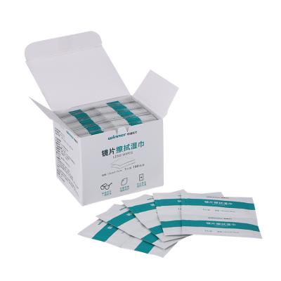 China High Quality OEM Eyeglass Lint Free Wet Cloth Glass Lens Cleaning Wipes Wet Cloth for sale