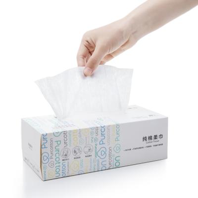 China Eco-friendly Hot Selling 100% Cotton Soft Baby Facial Tissue Dry Bundle Cloth for sale