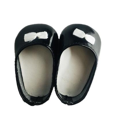 China Doll Accessories Toys Safe Material Hot Selling Shoes For 18 Inch Factory Custom 18 Inch Black PU Doll Shoes for sale