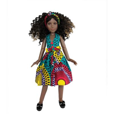 China Eco-friendly Material Newly Designed 18 Inch African American Girl Doll With Hair Band And Dress for sale