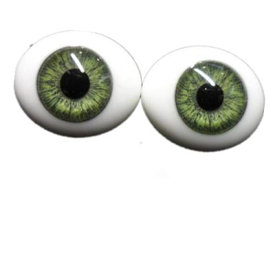 China High Quality Green Glass Doll Oval Glass Eyes 6mm-24mm for Fantasy Art Doll Making or Jewelry Crafts, Popular in Designer for sale