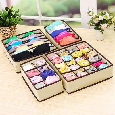 China Smart-Furn factory direct sales underwear storage box four-piece socks storage box fabric foldable bra storage for sale