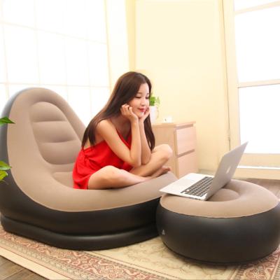 China Smart-Furn Foldable Single Inflatable Sofa Bed Rattan Deco Air Chair Lounge For Lazy Portable Couch Beach SUV Car Camp Outdoor Furniture for sale