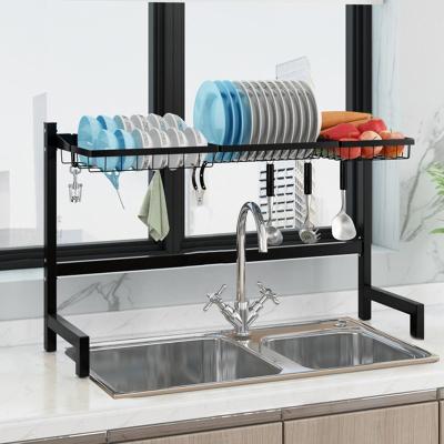 China Smart-Furn 82cm Multifunctional Storage Dish Drying Rack No View No Rack Over Sink Drainer With Dish Knife Shelf Drain Kitchen Storage Carbon Steel for sale