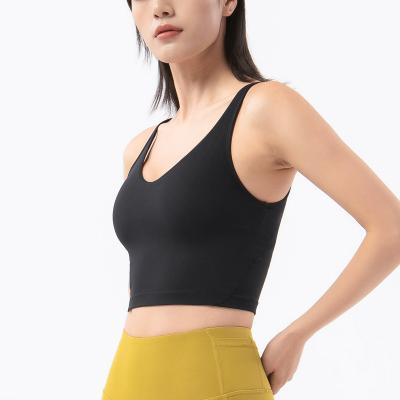 China Sustainable Women Racerback Gym Bras Crop Top Workout Yoga Bra for sale