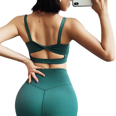 China High Quality Full Coverage Yoga Bra Vest Workout Viable Running Crop Top Fitness Sportswear for sale