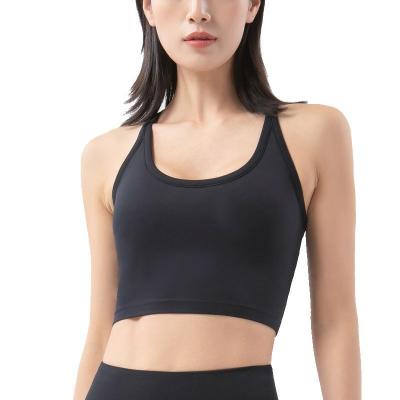 China Sustainable Women's Sports Bra Full Coverage Racerback High Impact Gym Push Up Sports Bra for sale