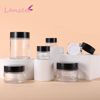 China Skin Care Cream Face Cream Lotion Emulsion Storage Cosmetic Empty White PET Plastic Bottle Jar With Liners Jars Container for sale