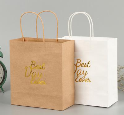 China Recyclable Kraft Paper Shopping Bag Brown Print Wholesale Gift Custom OEM Customized Logo Industrial Surface Packing for sale