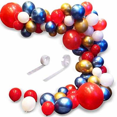 China Toy Wholesale 83pcs Promotional Balloon Kit Gold Chrome Latex Balloons Happy Birthday Red Blue Balloon for sale