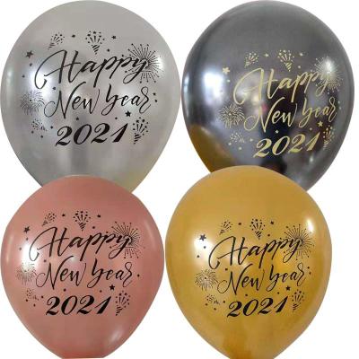 China Around the new design 2021 12 inch helium balloon happy new year pearl latex balloons for party decoration for sale