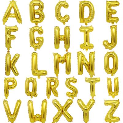 China Toy Party Decoration Promotional Gold 30 Inch Letter Foil Balloons A to Z Letter Foil Balloon 30Inch Gold for sale