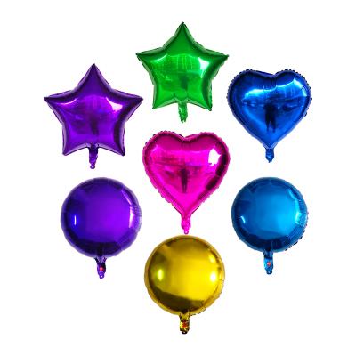 China Foil Cheap 18 Inch Star Heart Round Shape Pure Color Foil Helium Balloons For Birthday Supplies Party Decoration Wedding for sale