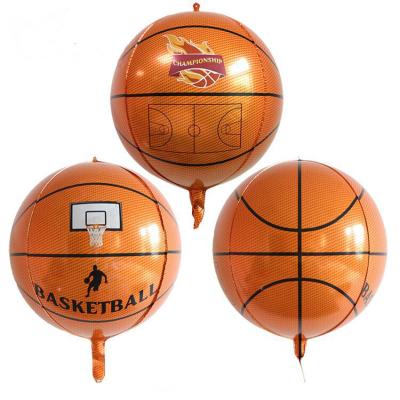 China Gift Toy 22 Inch 4D Basketball Foil Balloons Soccer Balls Birthday Party Decorations Kids Stereoscopic Soccer Ball Toys for sale