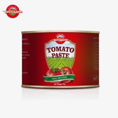 China Convenientemente embalado 70 gramas em lata de uso amigável pasta de tomate doce e azedo à venda