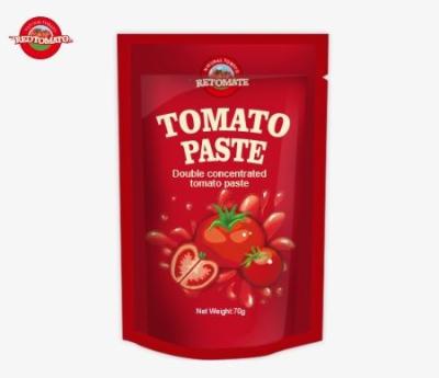 China Custom 70g Tomato Paste Stand-Up Pouches By Perfect For Food Packaging With Customized Printing for sale