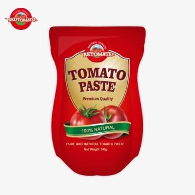 China 140g Stand-Up Sachet Of Sweet And Sour Tomato Paste, With Purity Ranging From 22% To 30% for sale