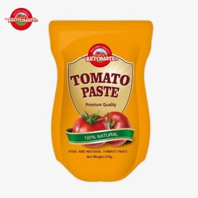 China The 210g Stand-Up Sachet Tomato Paste Production Adheres To ISO HACCP BRC And FDA Standards for sale