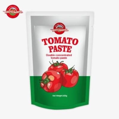 China 400 g Saquete de tomate com pasta de tomate conveniente saboroso 30%-100% de pureza à venda