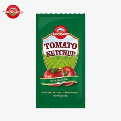 Chine OEM Petit sachet de ketchup de tomate 30g Goût sucré et acide saveur naturelle pure Normes ISO HACCP BRC FDAl à vendre