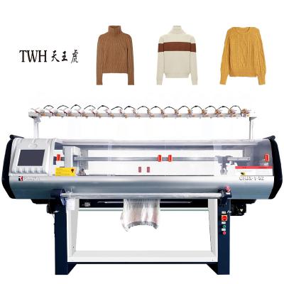 China computer fully jacquard industrial double system 80inch 10G flat bed knitting machine Te koop