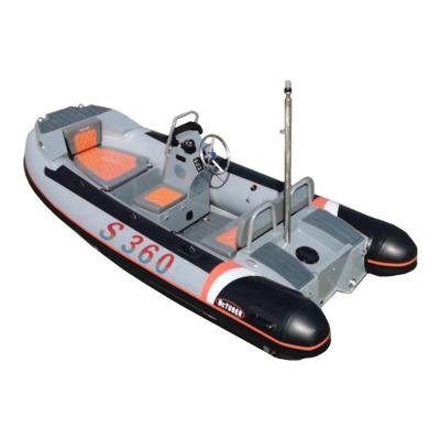 China High quality luxury aluminum inflatable boat 11.8feet rigid hull hyplaon boat for sale