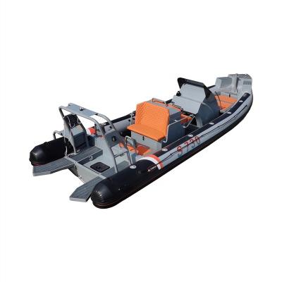 China Water Entertainment 24feet 760cm Fishing Boat Welded Aluminum Inflatable Boat for sale