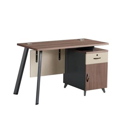 China Competitive Modern Modern Desk MFC Chipboard Office Furniture Office Computer With Side Cabinet Work Desk for sale