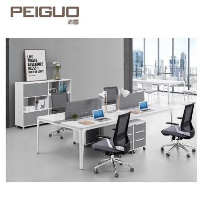 China Modern Design Wooden Office Furniture Table 4 Workstation Staff Table for sale