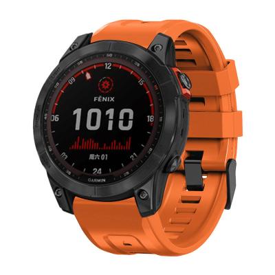 China Luxury Hot Sale For Garmin Fenix ​​7 Ground Steel Buckle Quick Release Silicone Strap 22mm (QuickFit) for sale