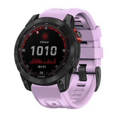 China Luxury For Garmin Fenix ​​7X Mass Steel Buckle Quick Release Silicone Strap 26mm (QuickFit) for sale