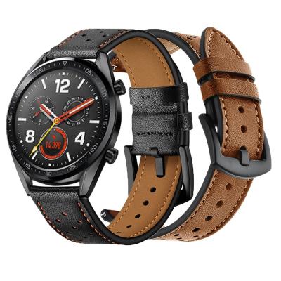 China Universal Size 22mm Handmade Replacement Feeling Leather Watch Band For Samsung watch3/S3 Quick Release Genuine Leather Watch Strap for sale