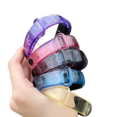 China Custom Water Resistant Crystal Clear Silicone Smart Watch Strap For Xiaomi MI Band 5 4 3 Strap for sale